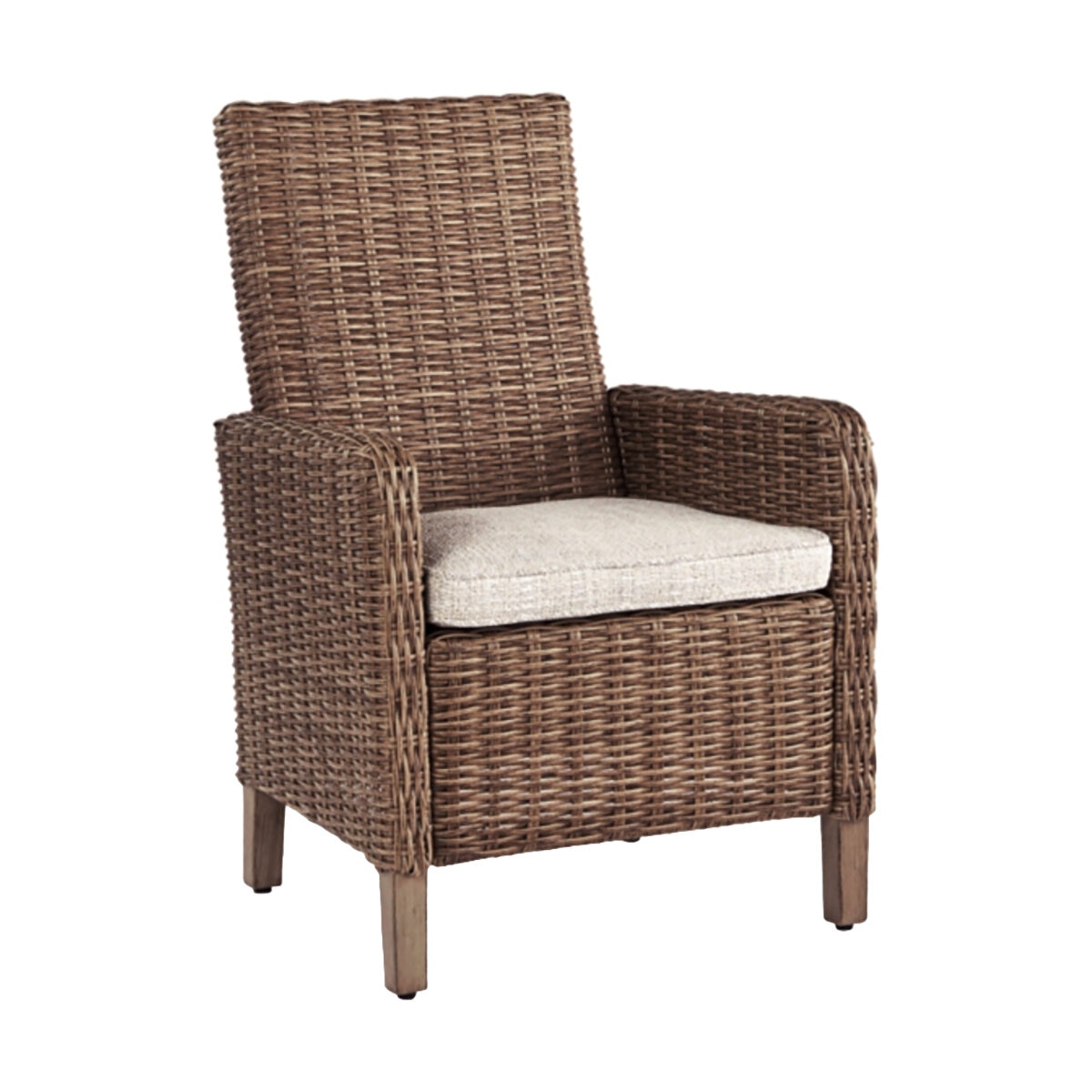 Farmhouse Wicker Outdoor Armchair w/ Nuvella Cushion | SiteOne